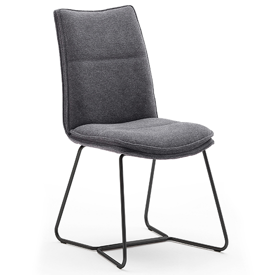 Read more about Ciko fabric dining chair in anthracite with matt black legs