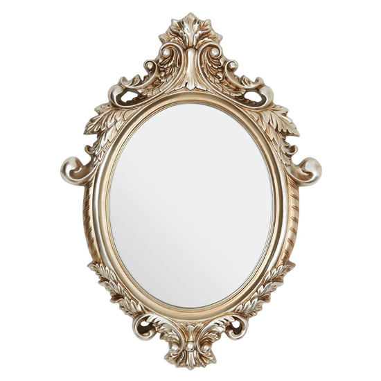 Cikroya Garlanded Oval Wall Mirror In Champagne thumbnail