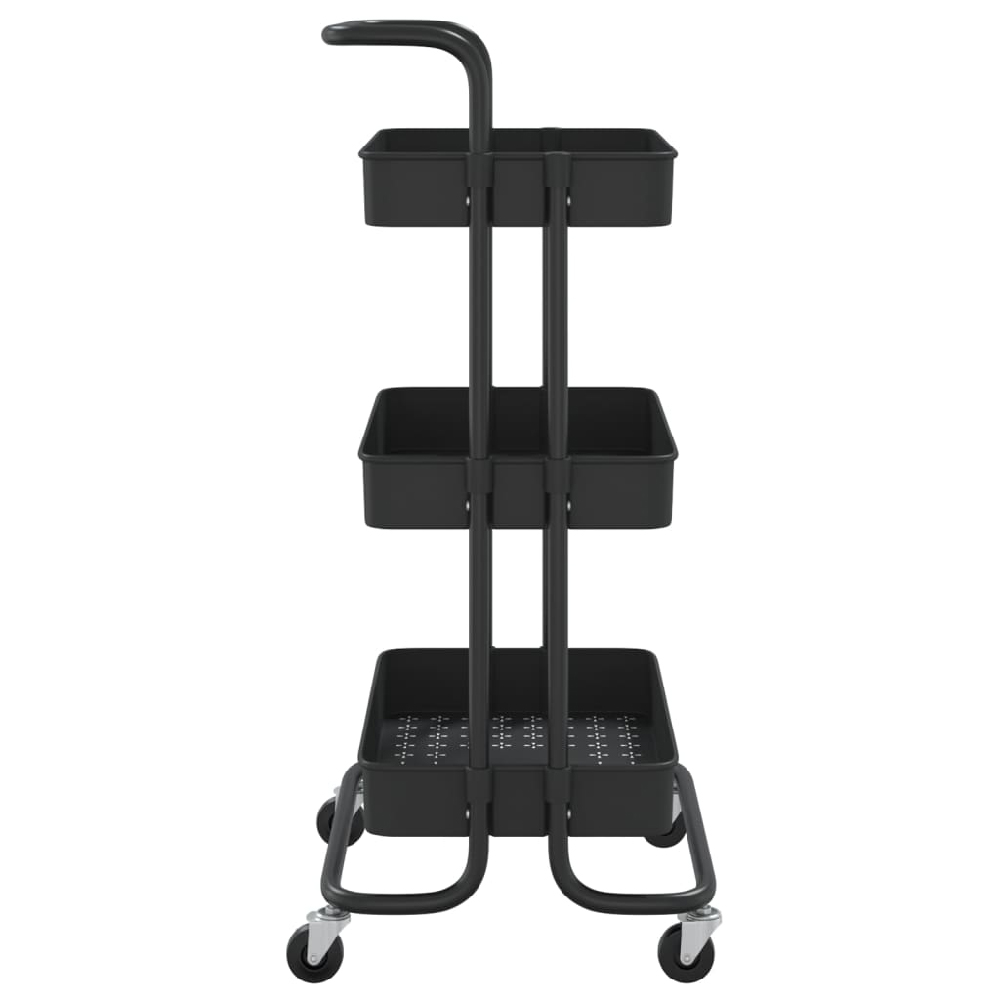 Cincinnati ABS Plastic 3 Tier Kitchen Trolley In Black