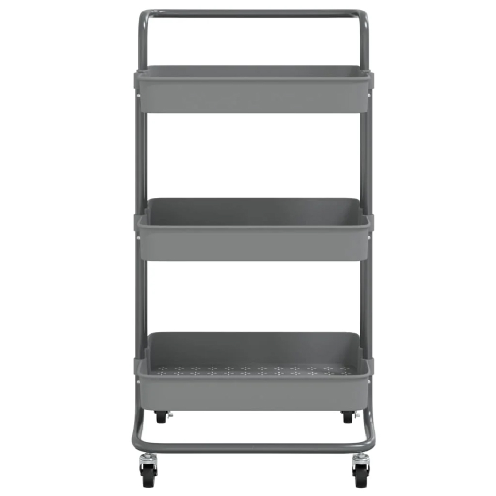 Cincinnati ABS Plastic 3 Tier Kitchen Trolley In Grey