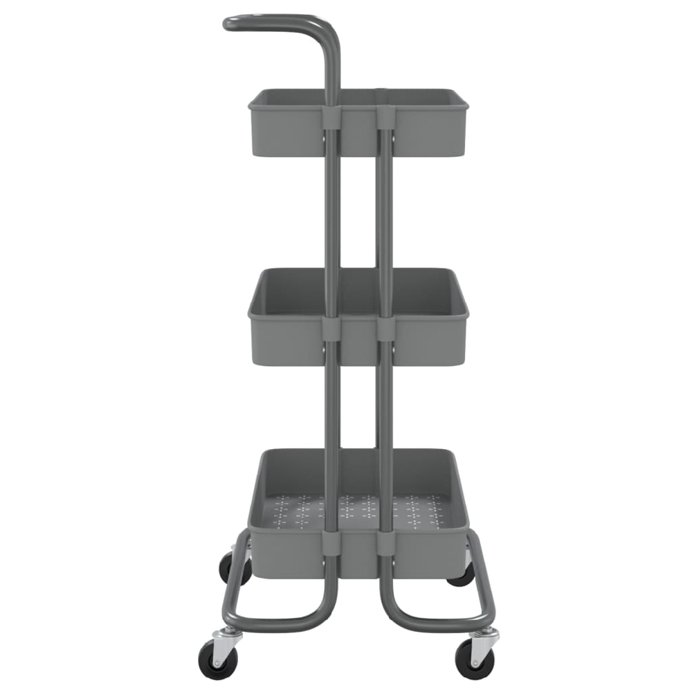Cincinnati ABS Plastic 3 Tier Kitchen Trolley In Grey