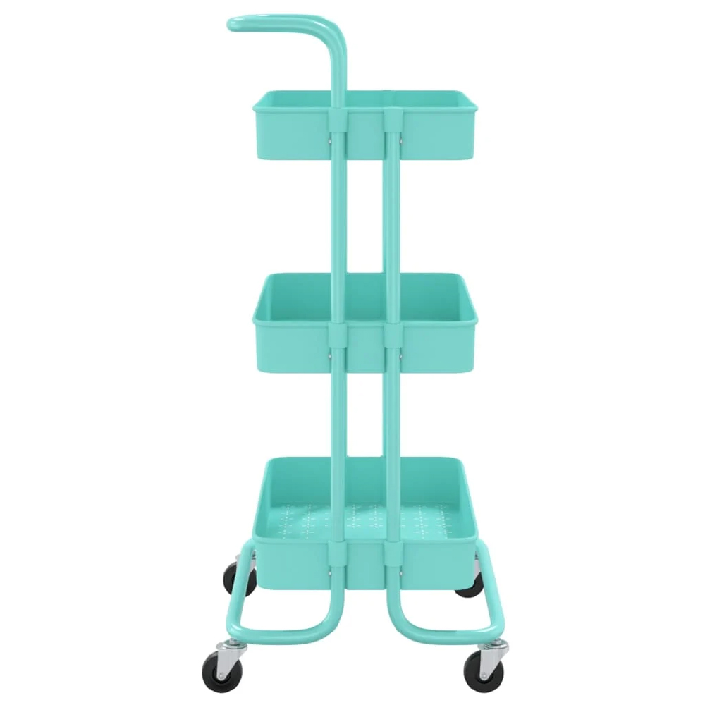 Cincinnati ABS Plastic 3 Tier Kitchen Trolley In Turquoise