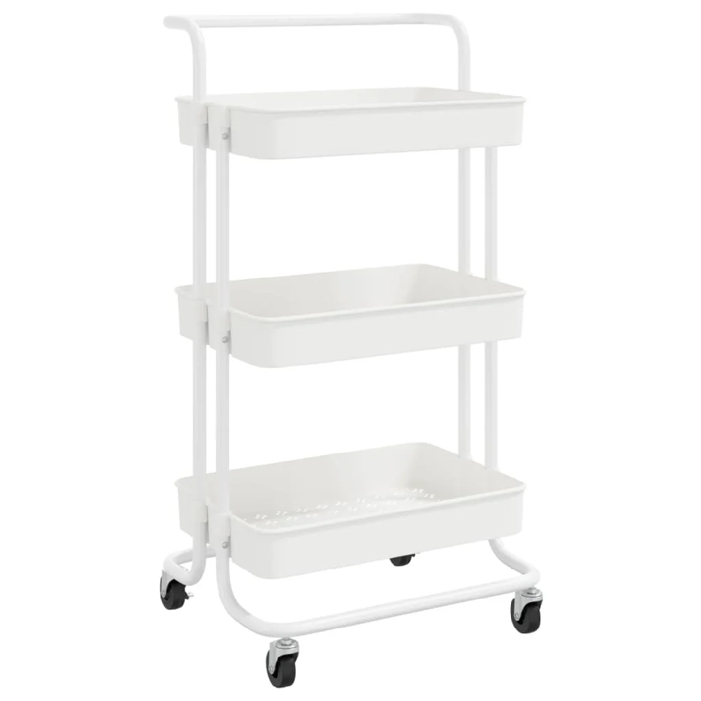 Cincinnati ABS Plastic 3 Tier Kitchen Trolley In White