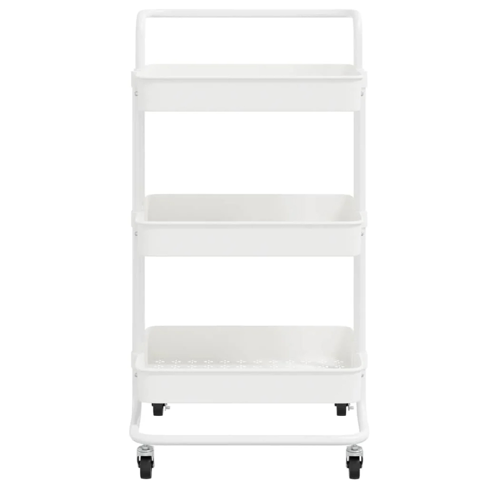 Cincinnati ABS Plastic 3 Tier Kitchen Trolley In White