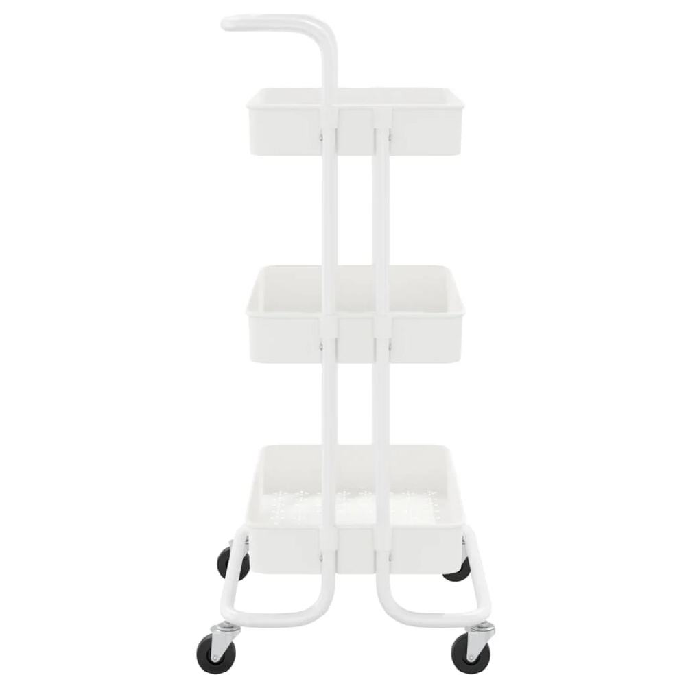 Cincinnati ABS Plastic 3 Tier Kitchen Trolley In White