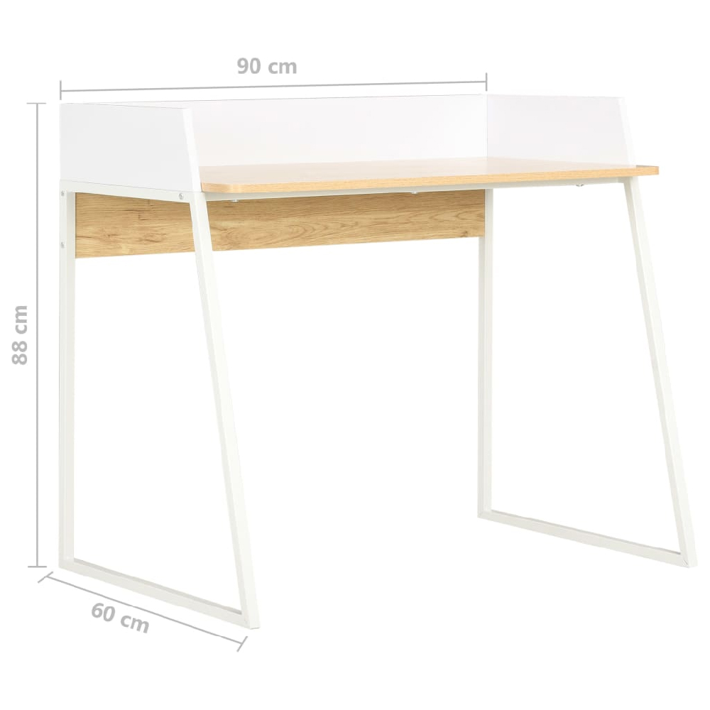 Cincinnati Wooden Laptop Desk In White And Oak
