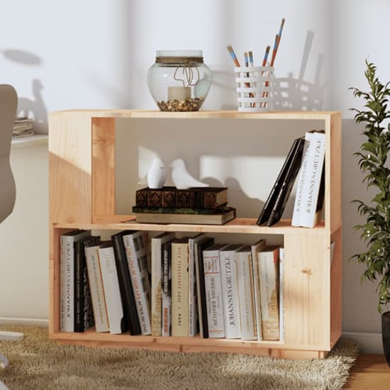 Photo of Ciniod pinewood bookcase and room divider in natural