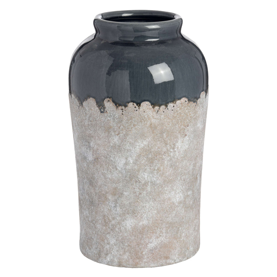 Cinram Ceramic Medium Decorative Vase In White And Blue