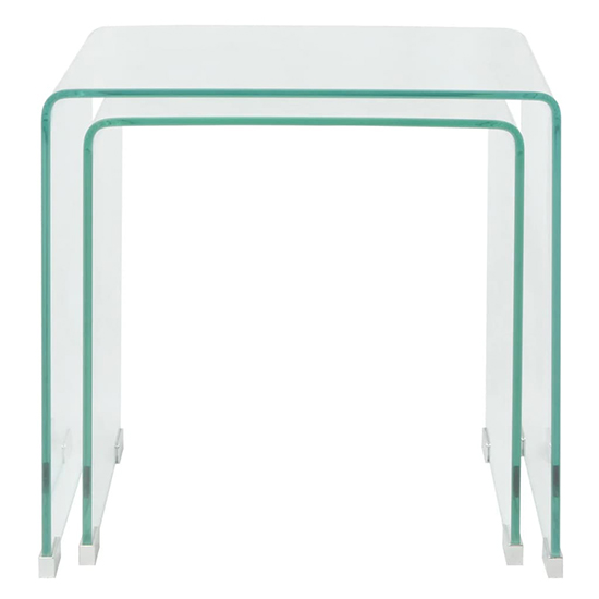 Ciqala Glass Nest Of 2 Tables In Clear