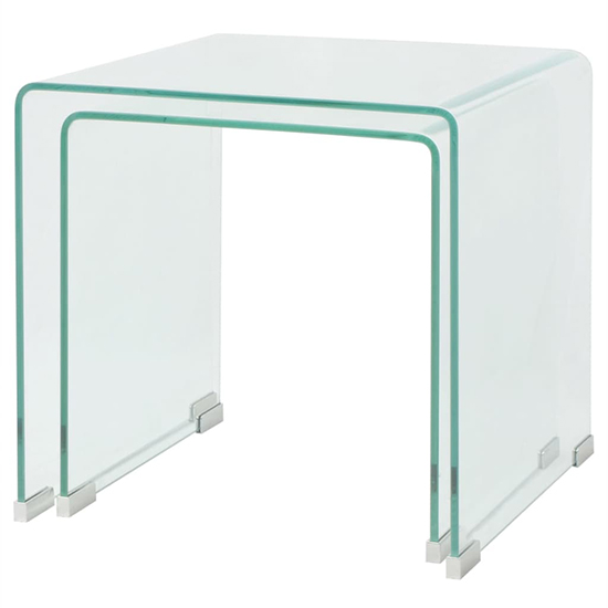 Ciqala Glass Nest Of 2 Tables In Clear