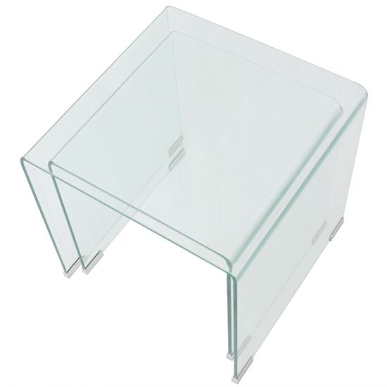 Ciqala Glass Nest Of 2 Tables In Clear