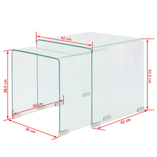 Ciqala Glass Nest Of 2 Tables In Clear