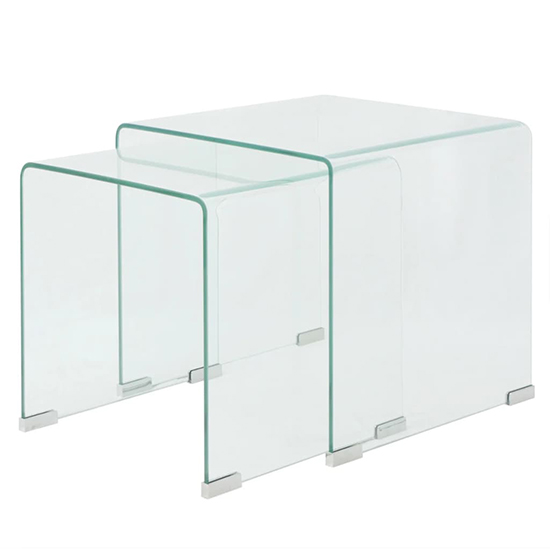 Ciqala Glass Nest Of 2 Tables In Clear