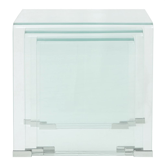 Ciqala Glass Nest Of 3 Tables In Clear