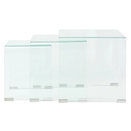 Ciqala Glass Nest Of 3 Tables In Clear