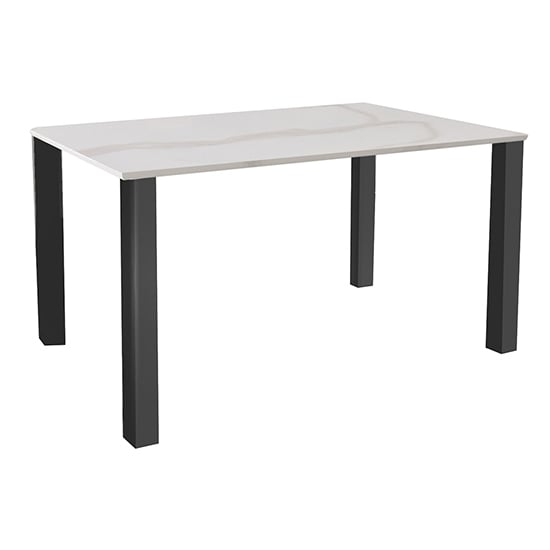 Product photograph of Circa Rectangular Glass Dining Table In White Marble Effect from Furniture in Fashion