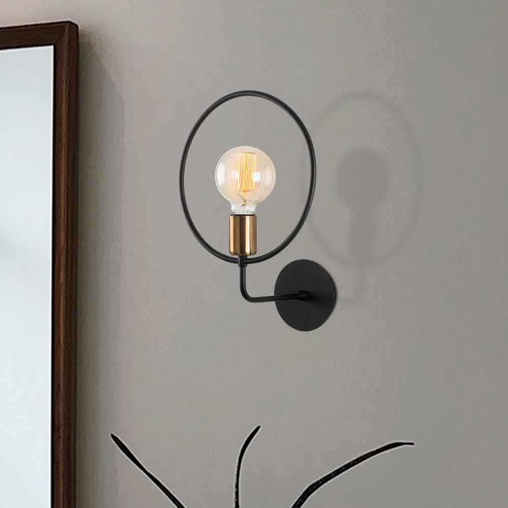 Circle Metal Wall Lamp in Black