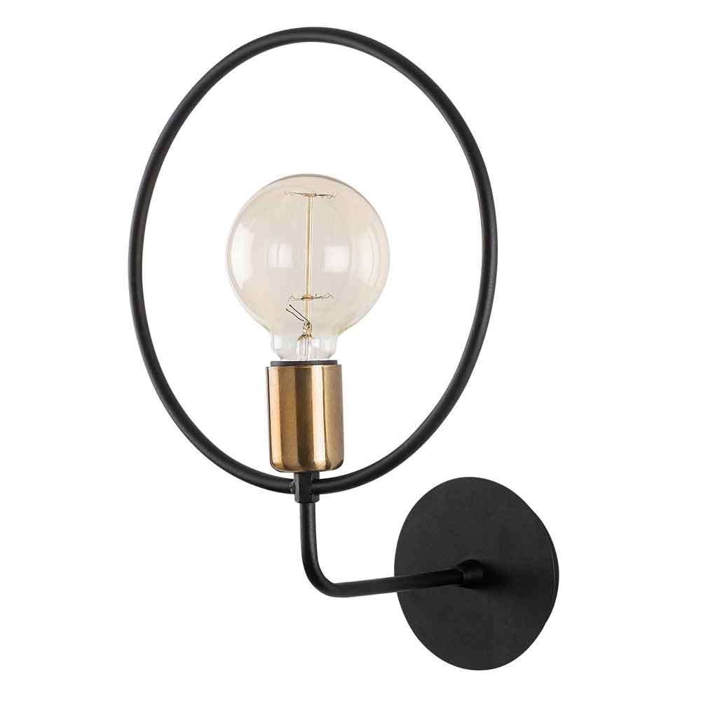 Circle Metal Wall Lamp in Black