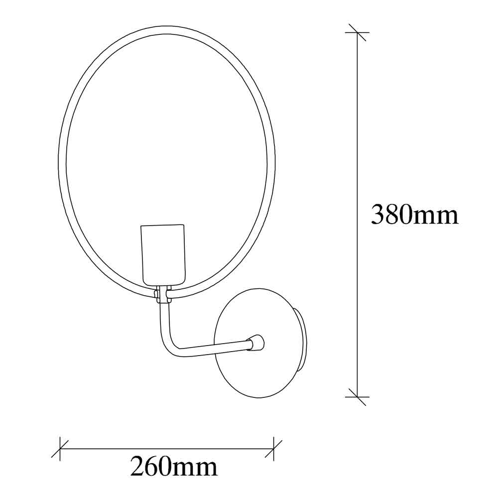 Circle Metal Wall Lamp in Black