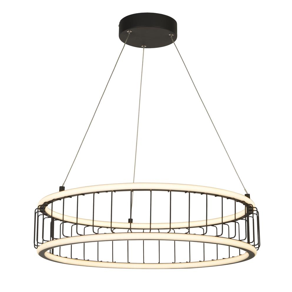 Read more about Circolo led cage drum pendant light large in black and white