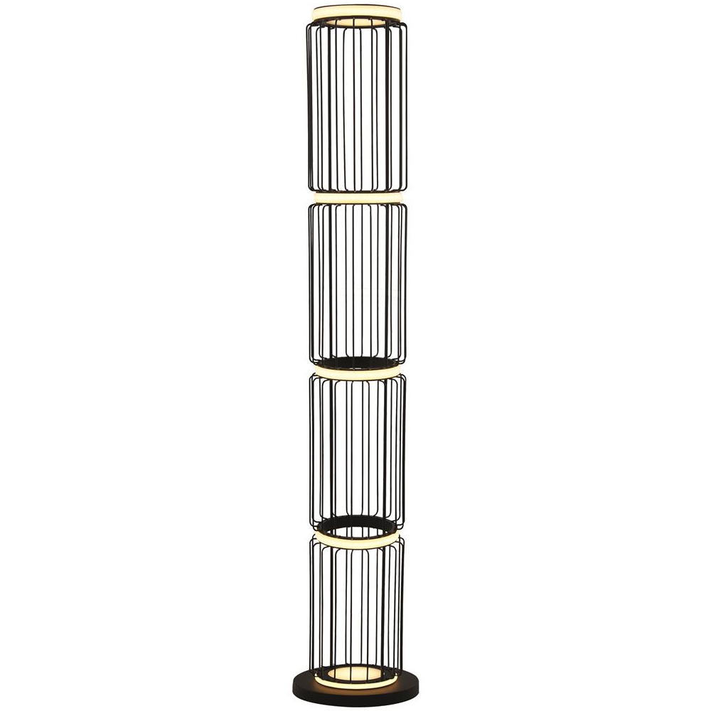 Read more about Circolo led cage floor lamp in black and white