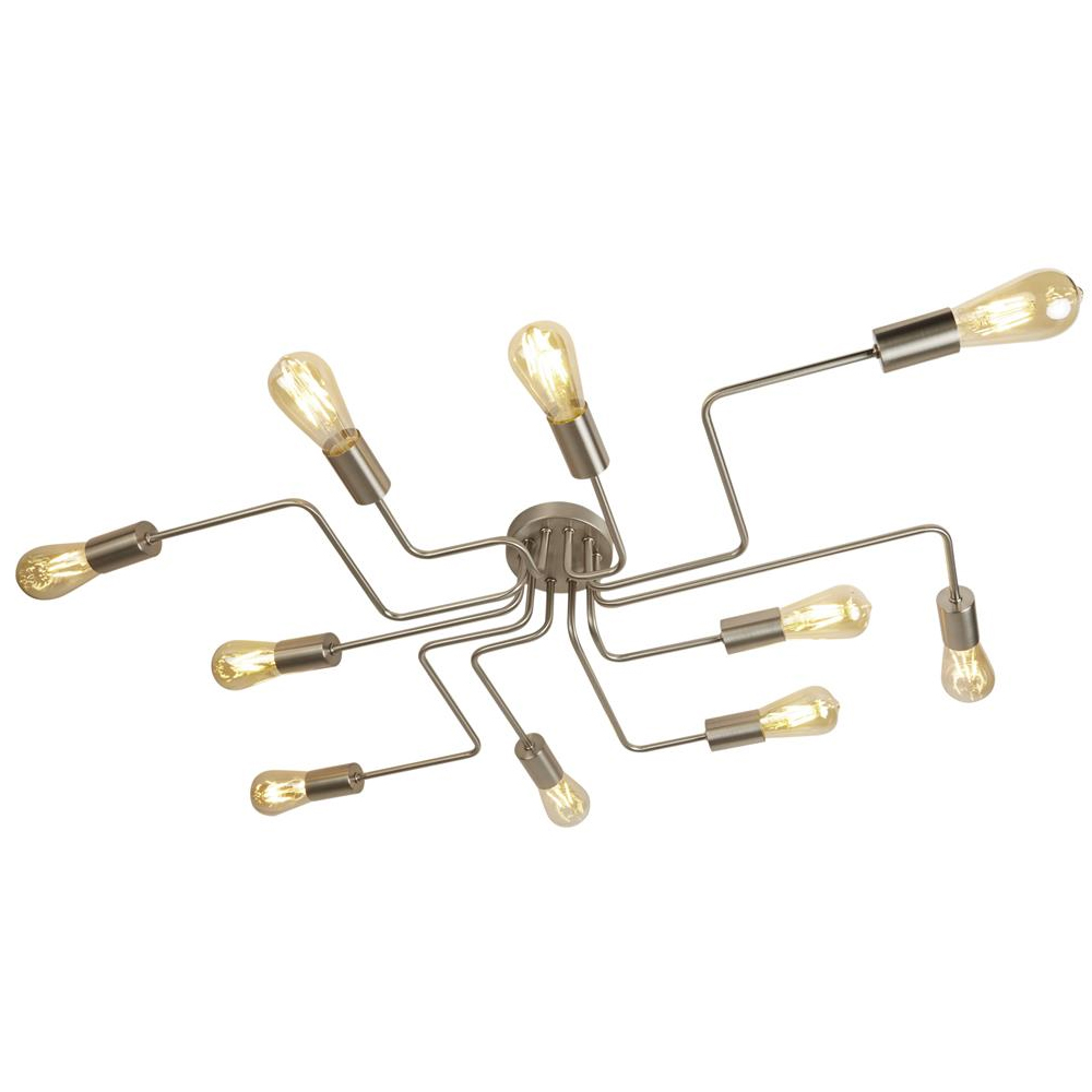 Read more about Circuit 10 light ceiling flush light in satin silver