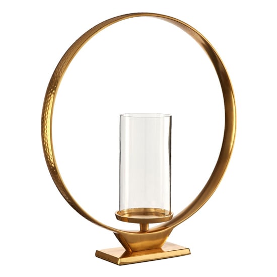 Product photograph of Circus Large Glass Candle Holder With Gold Aluminium Frame from Furniture in Fashion