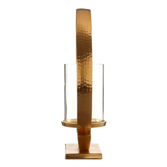 Circus Medium Glass Candle Holder With Gold Aluminium Frame