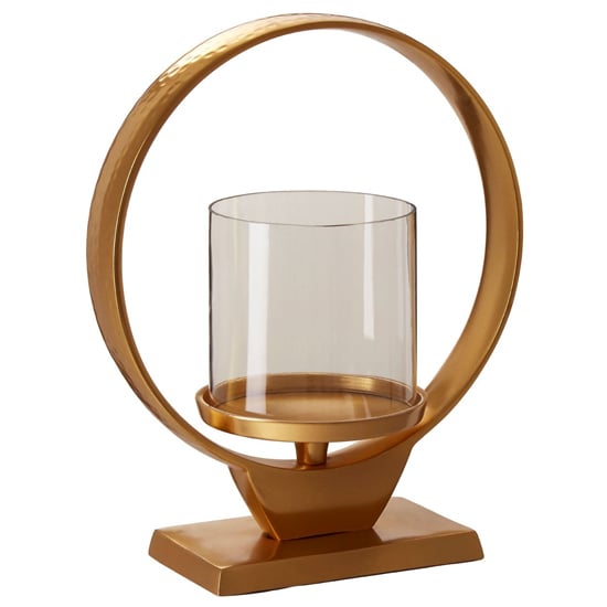Read more about Circus small glass candle holder with gold aluminium frame
