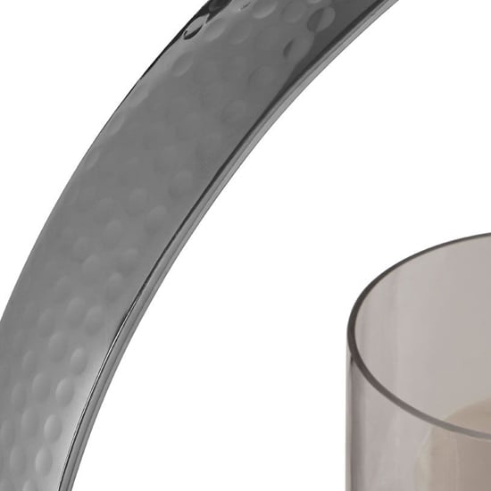 Circus Small Glass Candle Holder With Silver Aluminium Frame