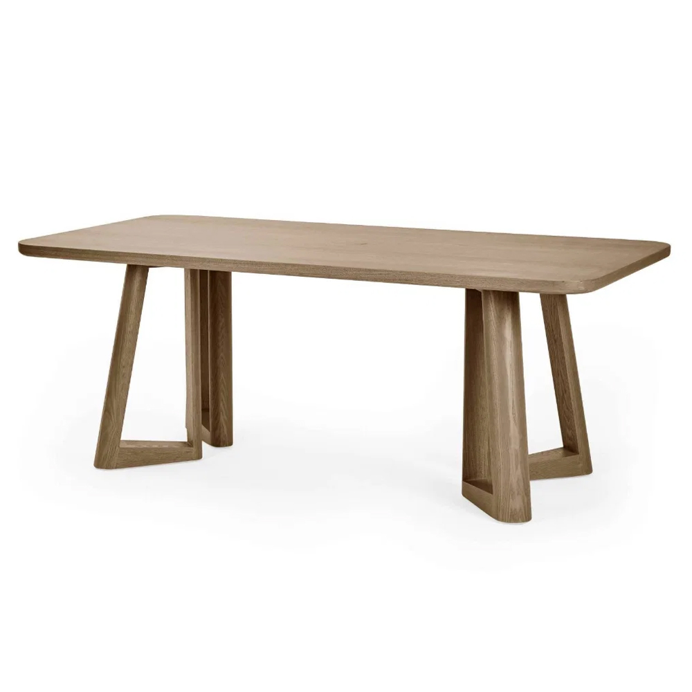 Cirella Rectangular Wooden Dining Table in Smoked Oak