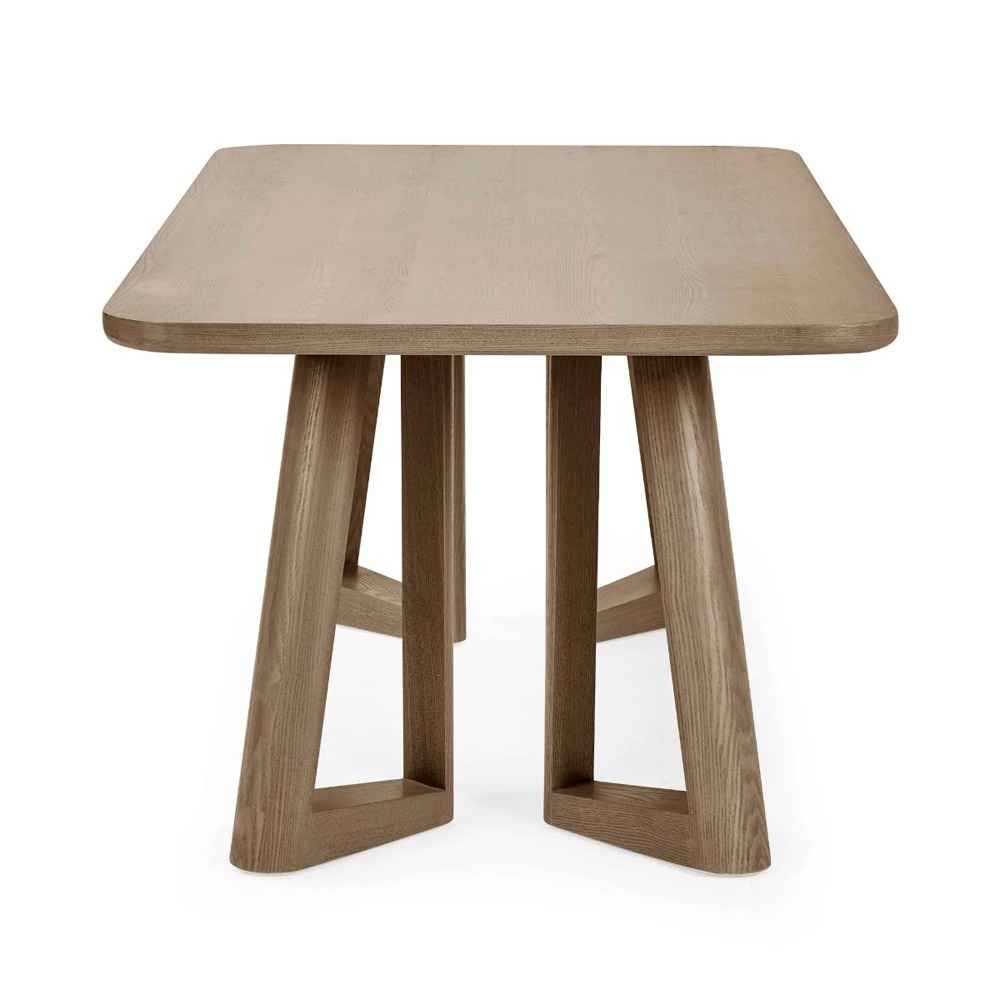 Cirella Rectangular Wooden Dining Table in Smoked Oak