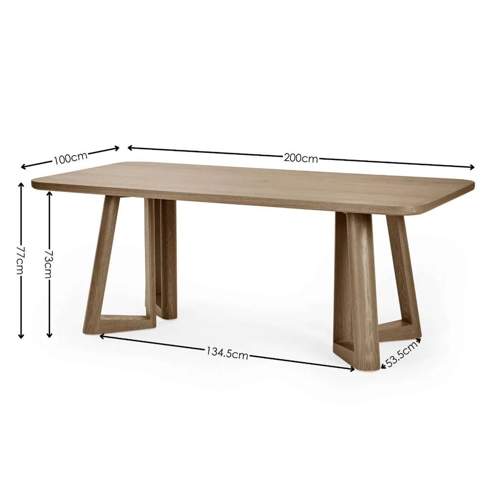 Cirella Rectangular Wooden Dining Table in Smoked Oak