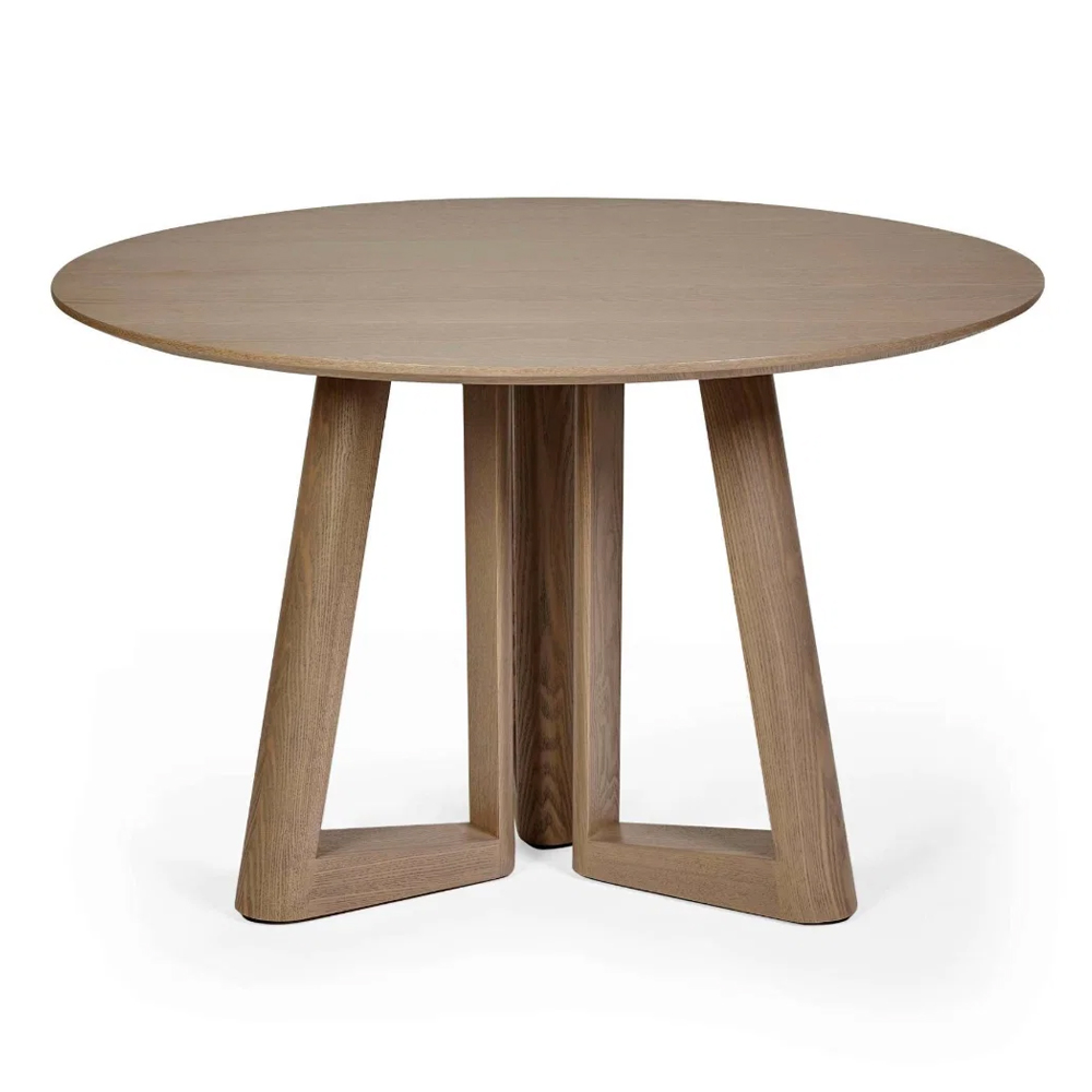 Cirella Round Wooden Dining Table in Smoked Oak