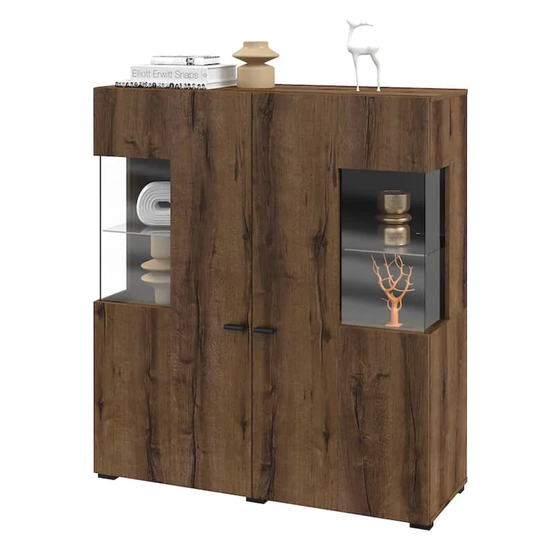 Citrus Wooden Display Cabinet With 2 Doors In Monastery Oak