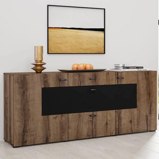 Read more about Citrus wooden sideboard with 3 doors 2 drawers in monastery oak
