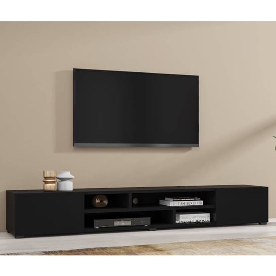 Read more about Citrus wooden tv stand with 2 doors in black