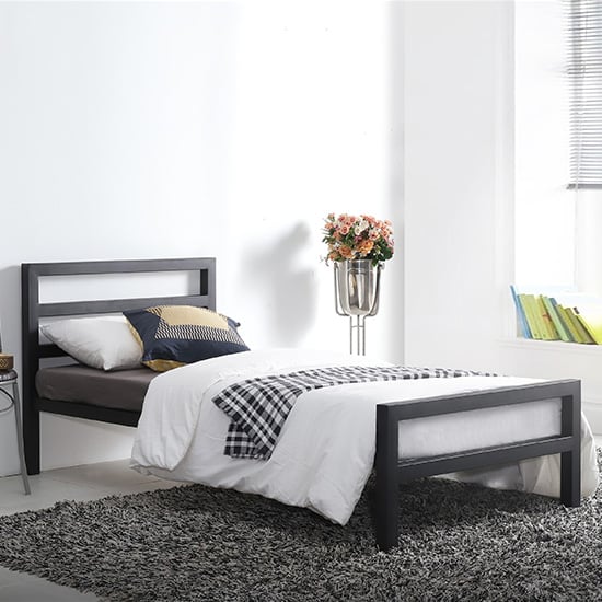 Photo of City block metal vintage style single bed in black