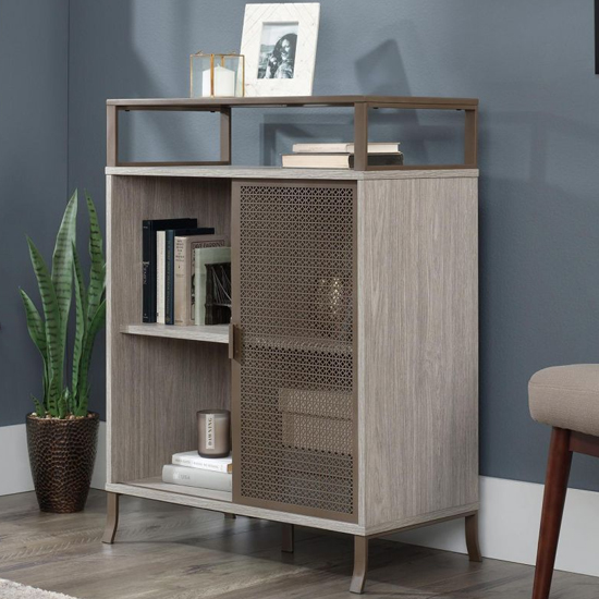City Centre Wooden Storage Cabinet In Champagne Oak