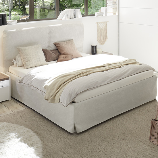 Product photograph of Civic Faux Leather King Size Bed In Clay Effect from Furniture in Fashion