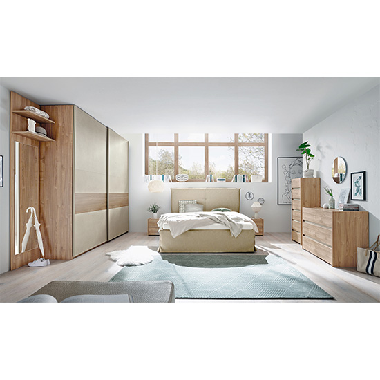 Civic Faux Leather King Size Bed In Tobacco Effect_2