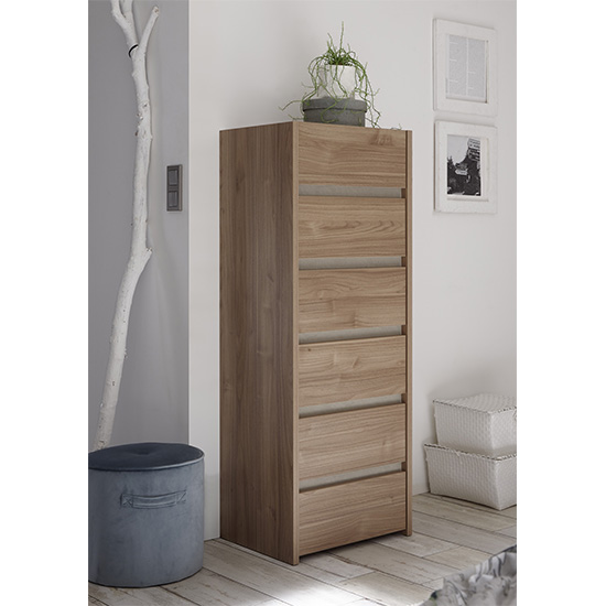 Read more about Civic narrow chest of drawers stelvio walnut and clay effect