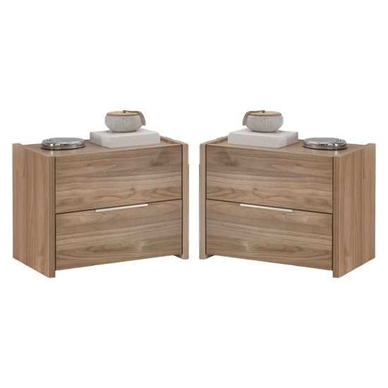 Read more about Civic wooden stelvio walnut nightstands in pair