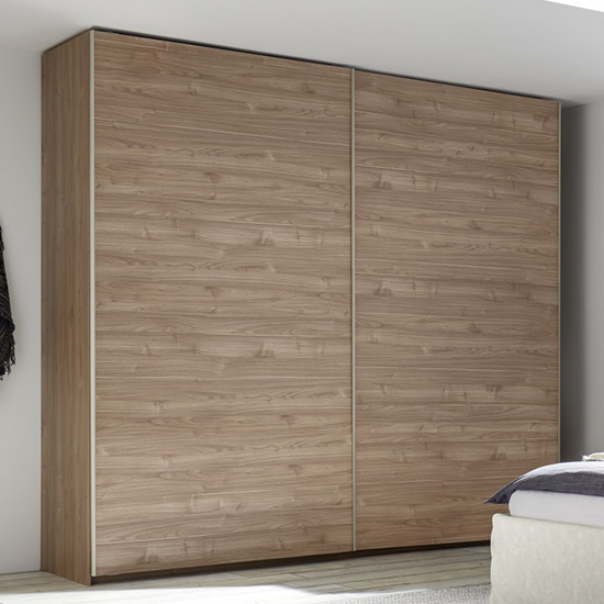 Read more about Civica tall wooden sliding door wardrobe in stelvio walnut