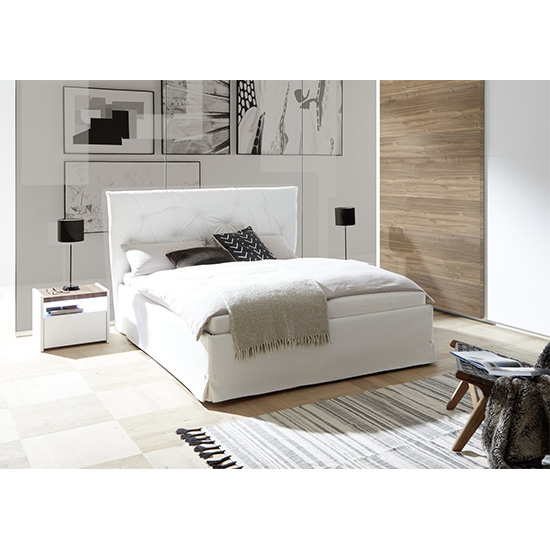 Civico Faux Leather Double Bed In White_3