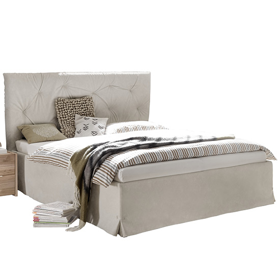 Civico Faux Leather King Size Bed In Clay Effect Furniture in Fashion