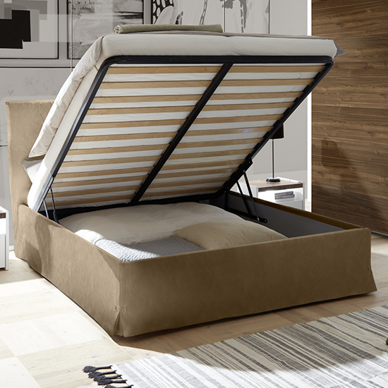 Civico Faux Leather Storage Double Bed In Tobacco Effect_3