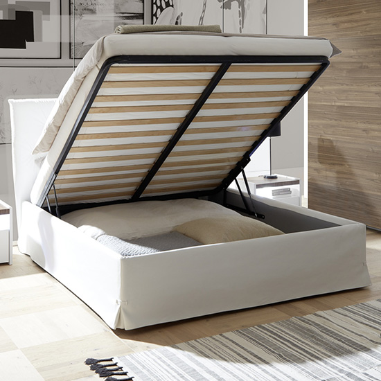 Civico Faux Leather Storage Double Bed In White_3