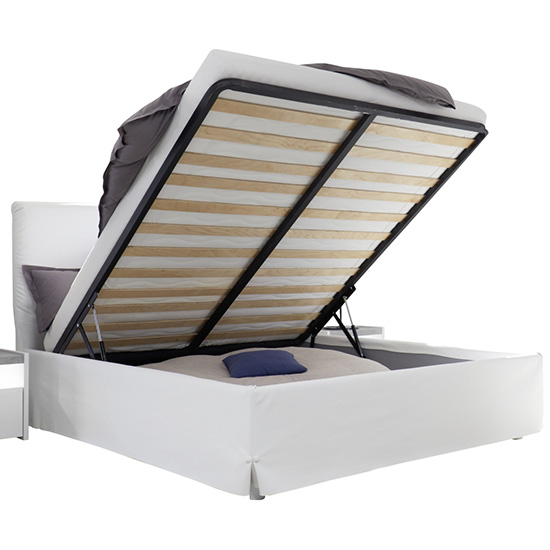 Civics Faux Leather Storage Double Bed In White_4