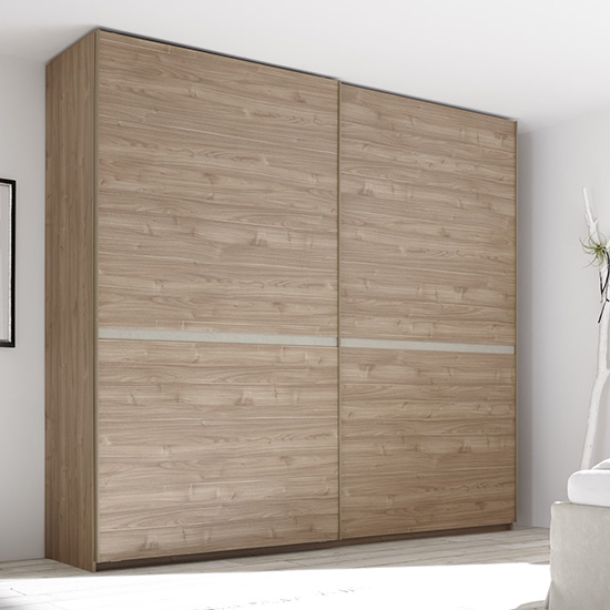 Read more about Civics tall sliding door wooden wardrobe in stelvio walnut